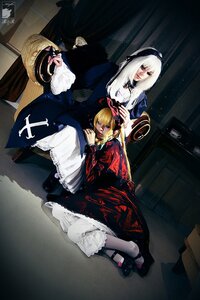 Rating: Safe Score: 0 Tags: blonde_hair bloomers blue_eyes dress long_hair mary_janes multiple_cosplay multiple_girls shoes sitting tagme User: admin
