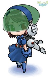 Rating: Safe Score: 0 Tags: 1girl belt blue_dress brown_hair chibi dress full_body image joints police police_uniform short_hair solo souseiseki standing white_background User: admin