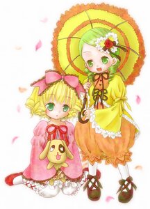 Rating: Safe Score: 0 Tags: 2girls blonde_hair bloomers blush bow dress drill_hair flower full_body green_eyes green_hair hair_ornament hina_ichigo hinaichigo holding_umbrella image kanaria long_sleeves multiple_girls open_mouth pair pantyhose parasol petals pink_bow red_footwear shoes short_hair smile umbrella underwear white_legwear User: admin