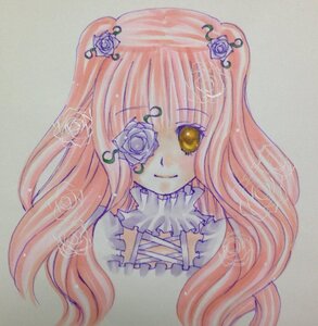 Rating: Safe Score: 0 Tags: 1girl auto_tagged bangs blue_flower blue_rose colored_pencil_(medium) flower hair_flower hair_ornament image kirakishou long_hair marker_(medium) pink_flower pink_hair pink_rose purple_rose rose smile solo thorns traditional_media watercolor_(medium) white_flower white_rose yellow_eyes User: admin