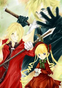 Rating: Safe Score: 0 Tags: 1girl 2boys 2girls blonde_hair blue_eyes dress eyepatch gloves holding image long_hair long_sleeves multiple_boys shinku solo sword weapon yellow_eyes User: admin