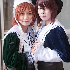 Rating: Safe Score: 0 Tags: 2girls brown_hair frills green_eyes hat heterochromia long_hair long_sleeves looking_at_viewer multiple_cosplay multiple_girls red_eyes short_hair siblings sisters smile souseiseki suiseiseki tagme twins User: admin