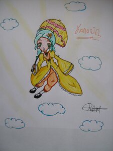 Rating: Safe Score: 0 Tags: 1girl artist_name cloud dress full_body green_eyes image kanaria long_sleeves marker_(medium) photo shoes signature smile smoke solo traditional_media umbrella watercolor_(medium) yellow_dress User: admin