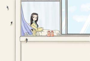 Rating: Safe Score: 0 Tags: 1girl bird black_hair human image kakizaki_megu long_hair long_sleeves solo sweater User: admin