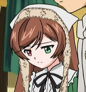 Rating: Safe Score: 0 Tags: 1girl brown_hair dress frills green_dress green_eyes head_scarf heterochromia image long_sleeves ribbon solo suiseiseki User: admin