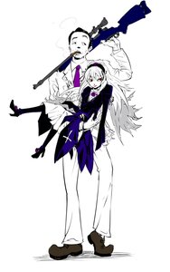 Rating: Safe Score: 0 Tags: 1boy 1girl boots gun hairband high_heels holding image long_hair red_eyes rifle solo suigintou weapon User: admin