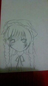 Rating: Safe Score: 0 Tags: 1girl braid hat image kirisame_marisa looking_at_viewer monochrome solo solo_braid suiseiseki traditional_media User: admin