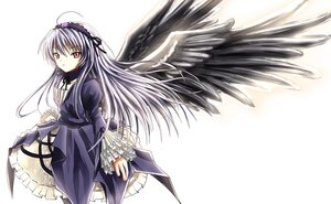 Rating: Safe Score: 0 Tags: 1girl black_wings dress feathered_wings frilled_sleeves frills hairband image long_hair long_sleeves looking_at_viewer red_eyes ribbon rose silver_hair solo suigintou very_long_hair wings User: admin