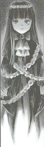 Rating: Safe Score: 0 Tags: 1girl bangs blunt_bangs blush bow bowtie dress enju_maiden greyscale kokuyouseki long_hair monochrome solo User: admin