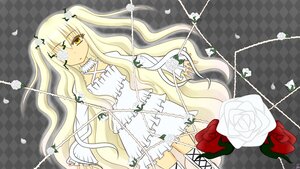 Rating: Safe Score: 0 Tags: 1girl argyle argyle_background argyle_legwear auto_tagged bandage_over_one_eye blonde_hair board_game checkered checkered_background checkered_floor chess_piece dress eyepatch flower honeycomb_background image kirakishou long_hair perspective pink_flower pink_rose plaid_background plant red_flower red_rose rose solo thighhighs thorns tile_floor tiles vines white_rose yellow_eyes User: admin