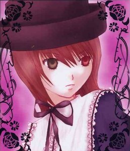 Rating: Safe Score: 0 Tags: 1girl bangs black_headwear closed_mouth hat image looking_at_viewer red_eyes red_hair ribbon short_hair solo souseiseki User: admin