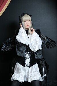 Rating: Safe Score: 0 Tags: 1girl 3d angel_wings black_legwear black_wings blonde_hair feathered_wings lips long_hair long_sleeves looking_at_viewer nail_polish photo red_eyes skirt solo standing suigintou wings User: admin