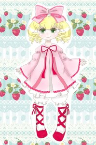 Rating: Safe Score: 0 Tags: 1girl apple blonde_hair blush bow cherry cross-laced_footwear dress drill_hair food food_print fruit grapes green_eyes hina_ichigo hinaichigo image orange pantyhose pink_bow short_hair smile solo strawberry strawberry_hair_ornament strawberry_print white_legwear User: admin