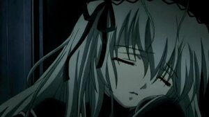 Rating: Safe Score: 0 Tags: 1girl close-up closed_eyes hair_ribbon image long_hair monochrome ribbon solo suigintou User: admin