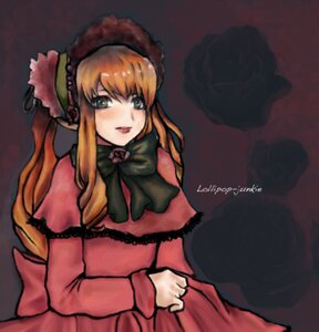 Rating: Safe Score: 0 Tags: 1girl auto_tagged bonnet bowtie capelet dress image long_hair long_sleeves looking_at_viewer red_dress shinku simple_background sitting solo User: admin
