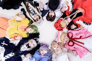 Rating: Safe Score: 0 Tags: 91076 blonde_hair bonnet bow brown_hair choker closed_eyes dress flower frills gothic_lolita green_hair hair_ornament hat hina_ichigo kanaria lolita_fashion long_hair long_sleeves multiple_boys multiple_cosplay multiple_girls pink_bow rose suigintou tagme User: admin