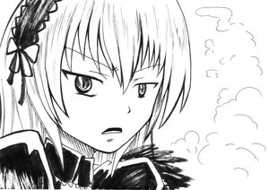 Rating: Safe Score: 0 Tags: 1girl =3 bangs blush cloud eyebrows_visible_through_hair greyscale hair_ribbon image long_hair looking_at_viewer monochrome open_mouth ribbon smoke solo steam suigintou User: admin