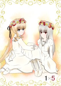 Rating: Safe Score: 0 Tags: 2girls blonde_hair blue_eyes blunt_bangs blush dress flower hair_flower hair_ornament head_wreath image kneeling long_hair long_sleeves multiple_girls pair red_eyes rose shinku sitting suigintou very_long_hair User: admin