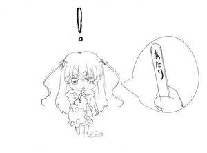 Rating: Safe Score: 0 Tags: ! 1girl barasuishou chibi dress food greyscale image long_hair monochrome simple_background solo striped two_side_up white_background User: admin