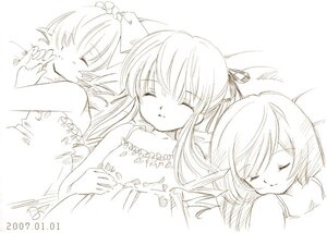Rating: Safe Score: 0 Tags: 3girls bare_shoulders blush closed_eyes collarbone dress frilled_dress frills from_above greyscale hair_ribbon hina_ichigo image long_hair lying monochrome multiple multiple_girls nyoi on_back ribbon rozen_maiden shinku siblings sisters sleeping sleeveless sleeveless_turtleneck suiseiseki tagme turtleneck User: admin