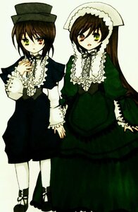 Rating: Safe Score: 0 Tags: 2girls brown_hair dress frills green_dress green_eyes hat heterochromia image long_hair long_sleeves looking_at_viewer multiple_girls pair red_eyes short_hair siblings simple_background sisters souseiseki suiseiseki twins User: admin
