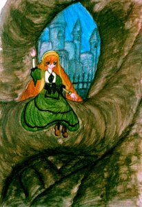 Rating: Safe Score: 0 Tags: 1girl braid dress green_dress green_eyes hairband image long_hair orange_hair solo suiseiseki traditional_media very_long_hair User: admin