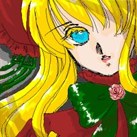 Rating: Safe Score: 0 Tags: 1990s_(style) 1girl blonde_hair blue_eyes dress flower image long_hair parody rose shinku solo style_parody User: admin