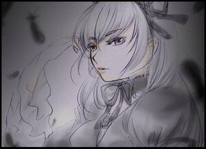 Rating: Safe Score: 0 Tags: 1girl black_border border greyscale image letterboxed lips long_hair looking_at_viewer monochrome ribbon solo suigintou traditional_media upper_body User: admin