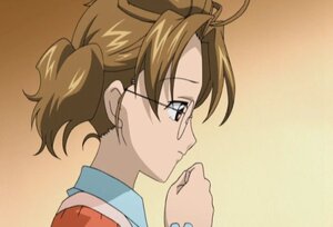 Rating: Safe Score: 0 Tags: 1girl bangs brown_background brown_eyes brown_hair closed_mouth gradient gradient_background human orange_background portrait profile sakurada_nori screenshot simple_background solo User: admin