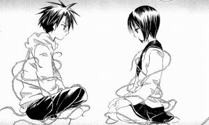 Rating: Safe Score: 0 Tags: 1boy 1girl greyscale human image kashiwaba_tomoe long_sleeves monochrome pair sakurada_jun school_uniform seiza serafuku short_hair sitting skirt User: admin