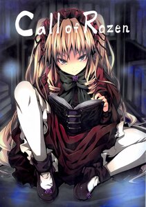 Rating: Safe Score: 0 Tags: 1girl blonde_hair book bow dress gothic_lolita image lolita_fashion long_hair mary_janes rose shinku shoes sitting solo underwear white_legwear User: admin
