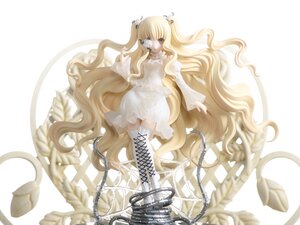 Rating: Safe Score: 0 Tags: 1girl blonde_hair boots cross-laced_footwear doll dress eyepatch kirakishou long_hair solo thigh_boots very_long_hair white_dress User: admin