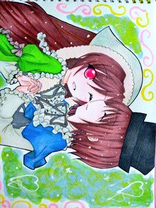 Rating: Safe Score: 0 Tags: 2girls blush brown_hair dress green_dress hat heart holding_hands image interlocked_fingers long_hair long_sleeves multiple_girls one_eye_closed pair red_eyes short_hair siblings sisters smile souseiseki suiseiseki traditional_media twins yuri User: admin