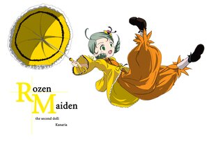Rating: Safe Score: 0 Tags: 1girl ahoge auto_tagged dress full_body green_eyes holding_umbrella image kanaria long_sleeves open_mouth parasol solo striped umbrella white_background User: admin