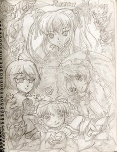 Rating: Safe Score: 0 Tags: 5girls dress flower frills hat hina_ichigo image long_hair looking_at_viewer monochrome multiple multiple_girls rose short_hair sketch smile suigintou suiseiseki tagme twintails User: admin