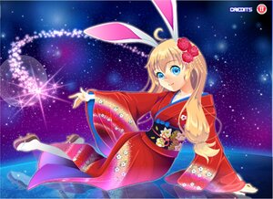 Rating: Safe Score: 0 Tags: 1girl animal_ears blonde_hair blue_eyes bunny_ears flower hair_flower hair_ornament image japanese_clothes kimono long_hair night night_sky obi sash shinku shooting_star sitting sky smile solo space star_(sky) star_(symbol) starry_sky User: admin