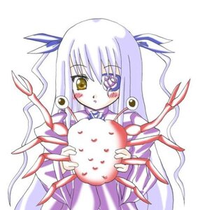Rating: Safe Score: 0 Tags: 1girl barasuishou blue_ribbon blush food hair_ribbon holding image long_hair long_sleeves looking_at_viewer ribbon simple_background solo striped upper_body vertical_stripes white_background yellow_eyes User: admin