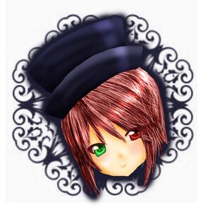 Rating: Safe Score: 0 Tags: 1girl bangs character_name eyebrows_visible_through_hair green_eyes hat heterochromia image looking_at_viewer portrait red_eyes simple_background smile solo souseiseki white_background User: admin