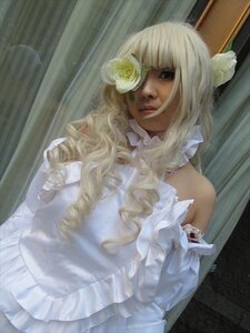 Rating: Safe Score: 0 Tags: 1girl bangs bare_shoulders blonde_hair curtains dark_skin dress eyepatch flower frills kirakishou lips lolita_fashion long_hair rose solo white_rose User: admin