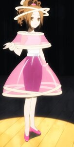 Rating: Safe Score: 0 Tags: 1girl auto_tagged ballerina brown_eyes brown_hair dress full_body hair_ornament human pink_dress saitou screenshot see-through short_hair smile solo standing User: admin