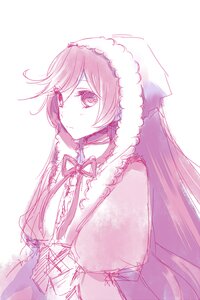 Rating: Safe Score: 0 Tags: 1girl auto_tagged closed_mouth fur_trim image long_hair looking_at_viewer monochrome neck_ribbon ribbon sketch solo striped suiseiseki upper_body vertical_stripes white_background User: admin