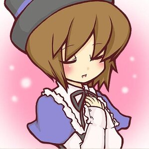 Rating: Safe Score: 0 Tags: 1girl blush brown_hair closed_eyes hat image long_sleeves lunasa_prismriver short_hair simple_background solo souseiseki upper_body User: admin