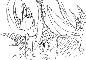 Rating: Safe Score: 0 Tags: 1girl akemi_homura akuma_homura greyscale image long_hair looking_at_viewer monochrome simple_background sketch solo suigintou white_background User: admin