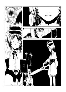 Rating: Safe Score: 0 Tags: ... auto_tagged comic greyscale hairband hat image monochrome multiple_girls ribbon short_hair solo souseiseki spoken_ellipsis User: admin