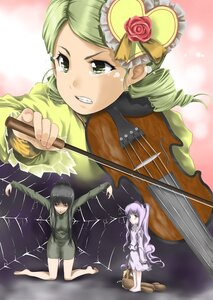 Rating: Safe Score: 0 Tags: 3girls blonde_hair crying dress drill_hair flower green_eyes guitar hair_ornament image instrument kanaria kirakishou long_hair multiple_girls pair ribbon rose tears violin User: admin