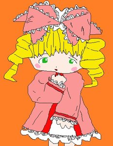 Rating: Safe Score: 0 Tags: 1girl auto_tagged blonde_hair bloomers blush_stickers bow dress drill_hair frills green_eyes hair_bow hina_ichigo hinaichigo image long_sleeves orange_background pink_bow red_bow simple_background solo white_bloomers User: admin