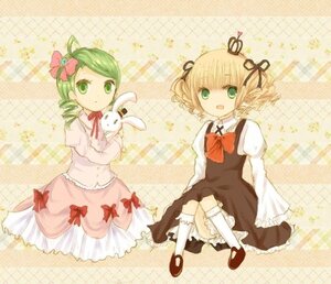 Rating: Safe Score: 0 Tags: 2girls blonde_hair bow bunny dress drill_hair green_eyes green_hair hair_ribbon hinaichigo image kanaria mary_janes multiple_girls pair ribbon short_hair smile twin_drills twintails white_legwear User: admin