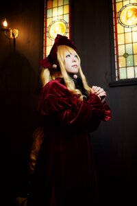 Rating: Safe Score: 0 Tags: 1girl blonde_hair blue_eyes dress indoors lamp lantern light_bulb lips long_hair shinku solo User: admin