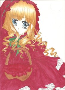 Rating: Safe Score: 0 Tags: 1girl blonde_hair blue_eyes bonnet bow dress drill_hair frills image long_hair looking_at_viewer ringlets shinku solo twin_drills User: admin