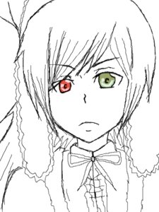 Rating: Safe Score: 0 Tags: 1girl blush closed_mouth eyebrows_visible_through_hair face fur_trim heterochromia image looking_at_viewer monochrome oekaki red_eyes ribbon simple_background solo spot_color suiseiseki white_background User: admin
